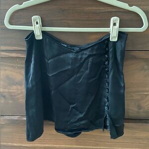 Zara silk black mini skirt